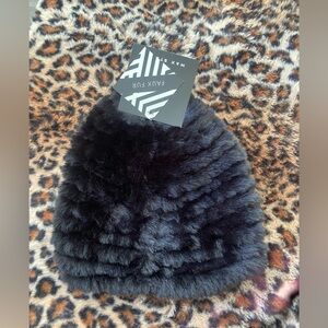 Max Studio Black Faux Fur Women's Hat